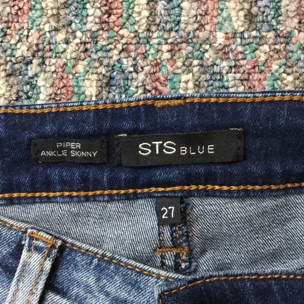 STS Blue High Waisted Skinny Jeans with Raw Hem - Picture 5 of 5